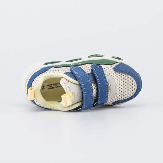 344576-12 Светящиеся кроссовки с LED для мальчика для мальчики бежевый,синий,зеленый фото №4