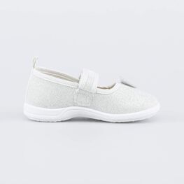 231247-11 Нарядные текстильные туфли Бантик для девочки серебрист. фото №2