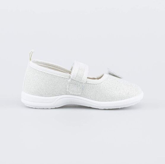 231247-11 Нарядные текстильные туфли Бантик для девочки серебрист. фото №2