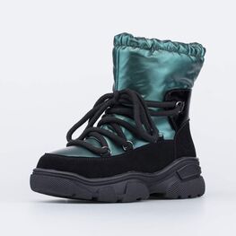 664141-42 Дутики на замке подростковые изумрудный для девочки зеленый