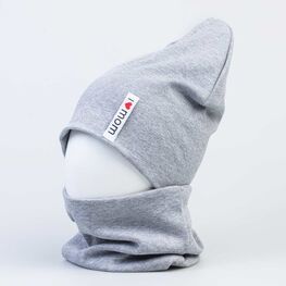 07811274-40 Хлопковая шапка и снуд Серый для универсальные серый