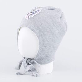 07811663-40 Тонкая шапка на весну/осень Единорог серебристый для девочки серебристый