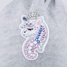 07811663-40 Тонкая шапка на весну/осень Единорог серебристый для девочки серебристый фото №3