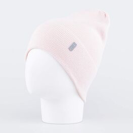 07811680-40 Тонкая шапка с отворотом для девочки розовый для девочки розовый