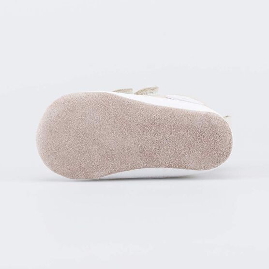 002139-21 Кожаные пинетки на липучке для мальчики бежевый фото №3