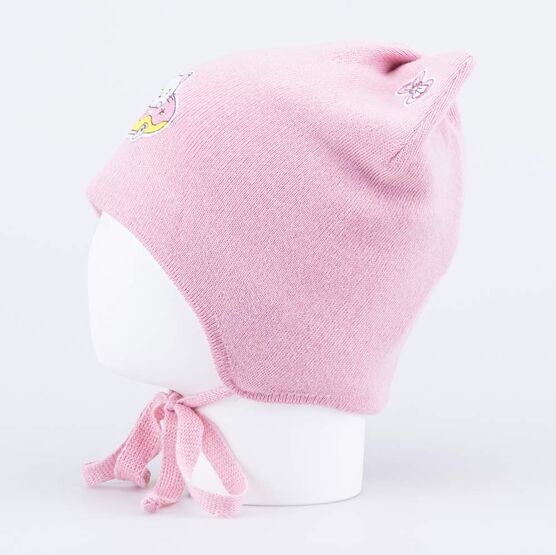 07811927-40 Шапка на завязках Кот-пончик розовый для девочки розовый фото №2
