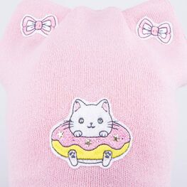 07811927-40 Шапка на завязках Кот-пончик розовый для девочки розовый фото №3