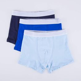 07755022-40 Комплект из 3-х трусов-боксеров для мальчика Синий для мальчики т.син-гол-син