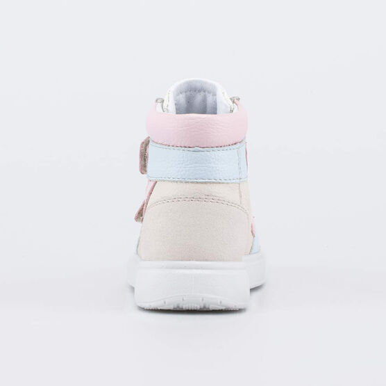 152383-27 Ботинки-кеды для девочки для девочки бежевый + голубой фото №5