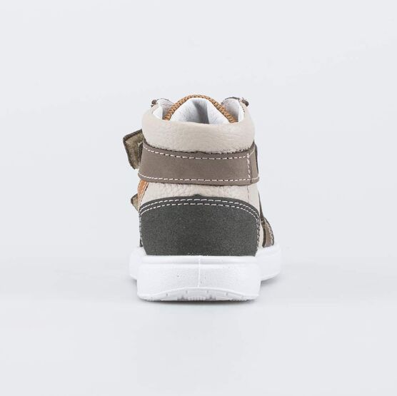 152383-28 Ботинки-кеды для мальчика для мальчики бежевый + оливковый фото №5