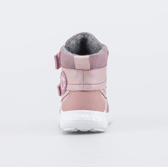 152391-36 Утепленные кожаные ботинки Смайл для девочки розовый фото №5