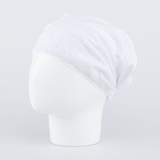 07811707-40 Белая косынка на резинке Сердечки для девочки белый фото №2