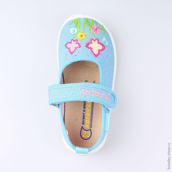 231130-12 Текстильная обувь для девочки голубой фото №4