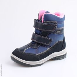 654977-44 Мембранные ботинки для девочки син-роз