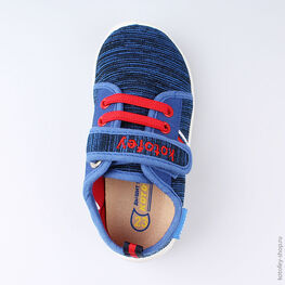 231132-12 Текстильная обувь для мальчики син-кра фото №4