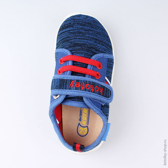 231132-12 Текстильная обувь для мальчики син-кра фото №4