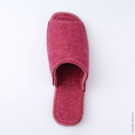 737000-06 Тапочки для девочки бордовый фото №4