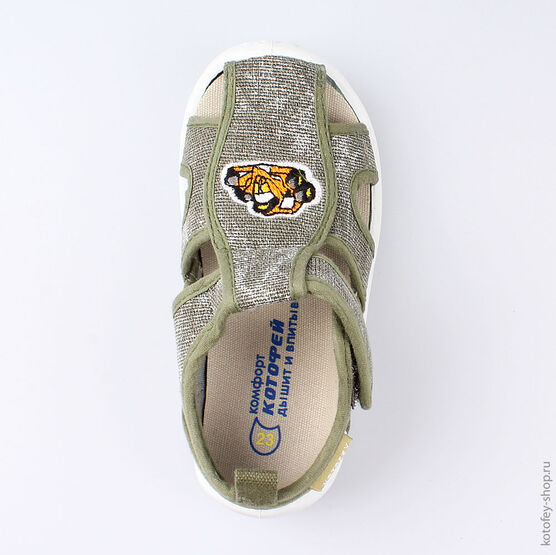 221068-12 Сандалии текстильные для мальчики серый фото №4