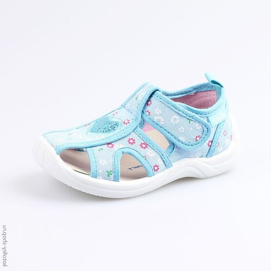 221063-11 Босоножки текстильные для девочки голубой