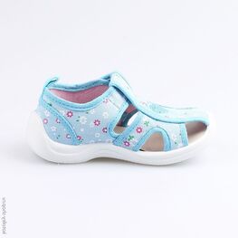 221063-11 Босоножки текстильные для девочки голубой фото №2