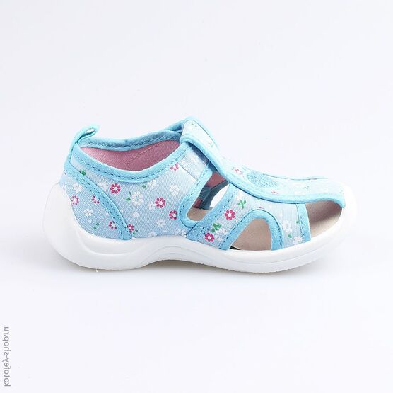 221063-11 Босоножки текстильные для девочки голубой фото №2