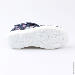 421038-11 Босоножки текстильные для девочки син-роз фото №3