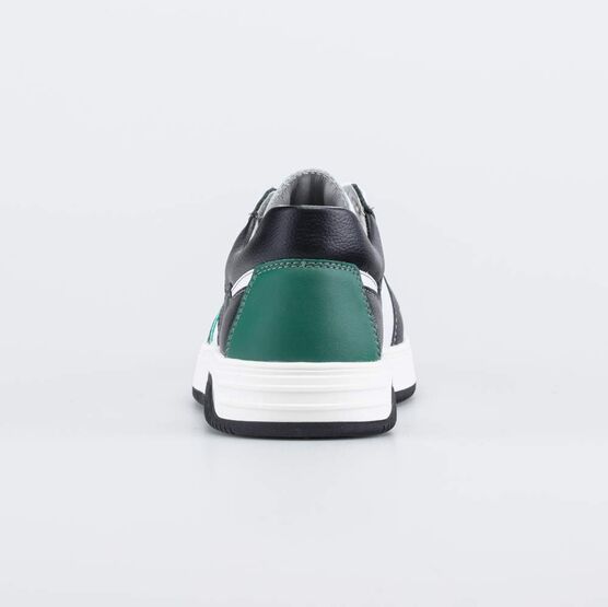 732382-22 Кожаные полуботинки для мальчика-подростка для мальчики черный + зеленый фото №5