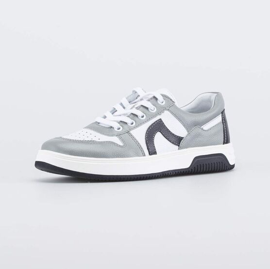 732382-23 Кожаные полуботинки для мальчика-подростка для мальчики серый + белый