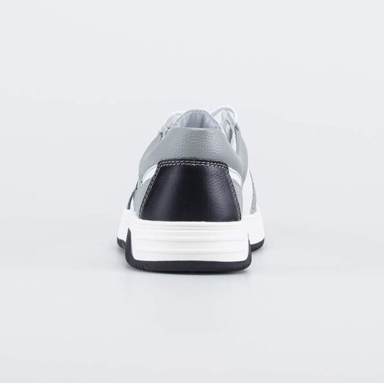 732382-23 Кожаные полуботинки для мальчика-подростка для мальчики серый + белый фото №5