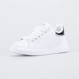 734040-71 Белые кожаные полуботинки для девочки бел-срб