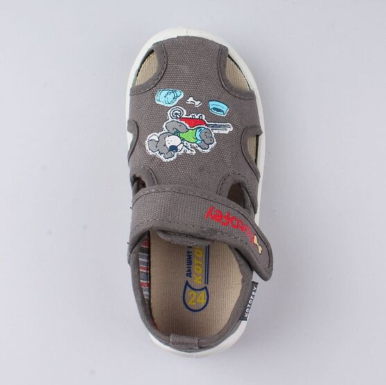 221056-12 Сандалии текстильные для мальчики серый фото №4