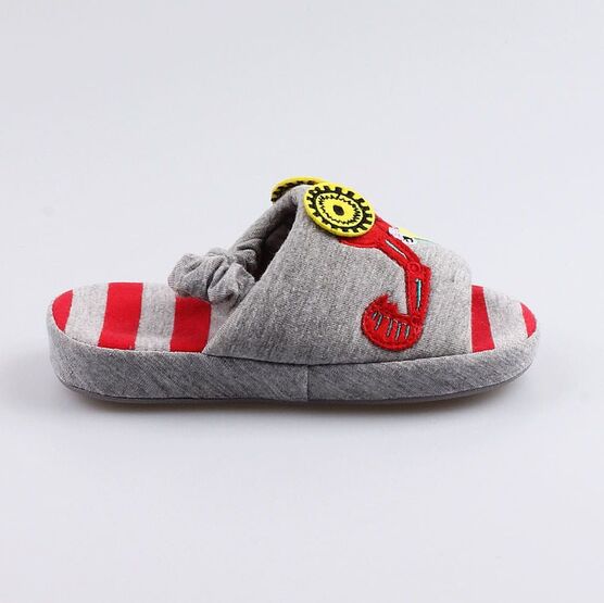 331170-12 Тапочки для мальчики сер-кра фото №2