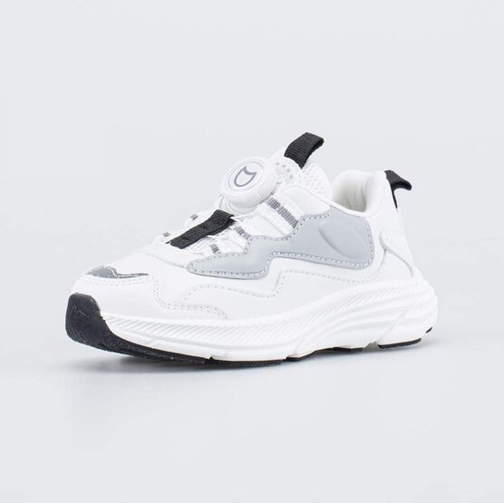 344511-71 Белые кроссовки с системой быстрой шнуровки для мальчики бел-чер