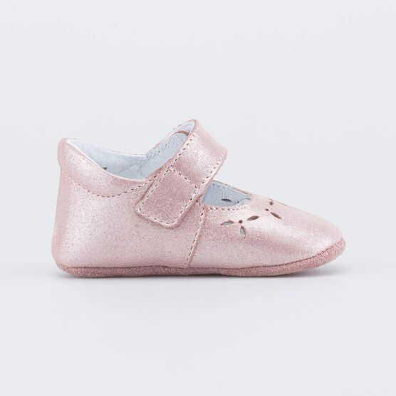 002137-21 Кожаные пинетки на липучке для девочки розовый фото №2