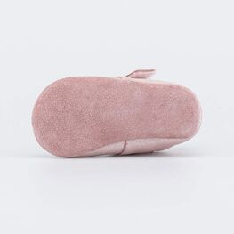 002137-21 Кожаные пинетки на липучке для девочки розовый фото №3