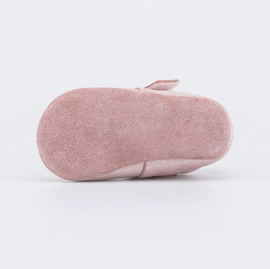 002137-21 Кожаные пинетки на липучке для девочки розовый фото №3