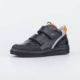 552313-21 Кожаные ботинки на липучках для мальчики черный