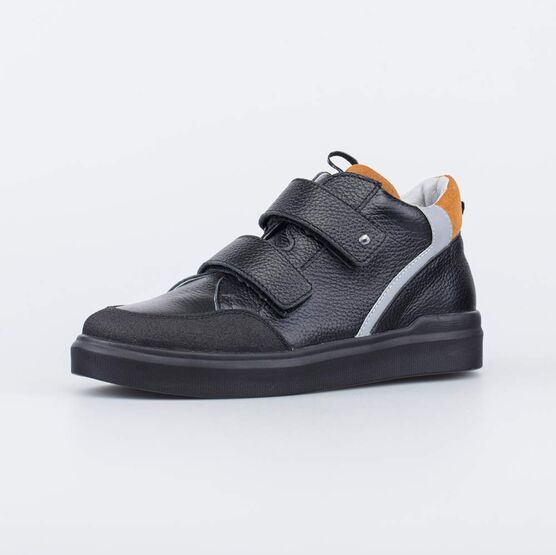 552313-21 Кожаные ботинки на липучках для мальчики черный