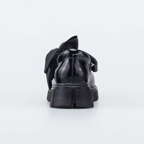 732370-22 Школьные туфли с бантом подростковые для девочки черный фото №5