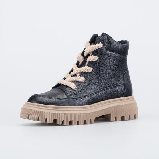 652207-31 Ботинки на молнии для девочки чер-беж