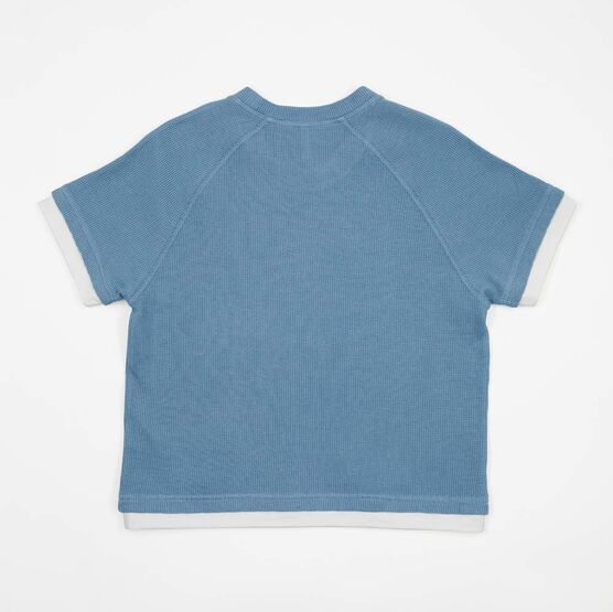 07764090-41 Вафельная футболка для мальчика синий для мальчики голубой фото №2