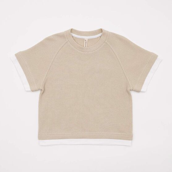 07764090-42 Вафельная футболка для мальчика бежевый для мальчики бежевый