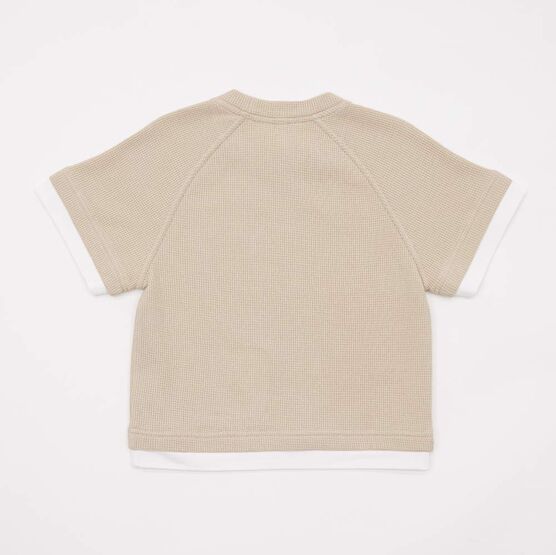 07764090-42 Вафельная футболка для мальчика бежевый для мальчики бежевый фото №2