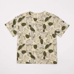 07764091-40 Футболка из футера для мальчика бежевый-зеленый для мальчики беж-зел