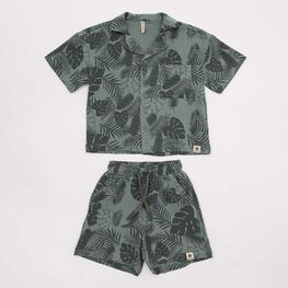 07764093-40 Костюм муслиновый рубашка + шорты Тропики для мальчики зеленый