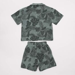 07764093-40 Костюм муслиновый рубашка + шорты Тропики для мальчики зеленый фото №2