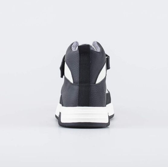 752281-32 Кожаные утепленные ботинки на осень/весну для мальчики черный,белый фото №5