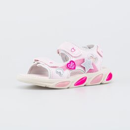 324097-12 Светящиеся пляжные сандалии со съемными нашивками для девочки розовый,фуксия