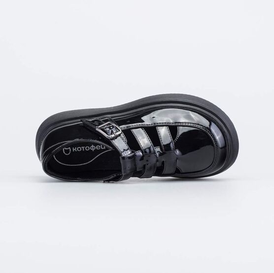 533061-21 Лаковые туфли в школу для девочки черный фото №4