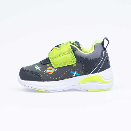 144132-71 Кроссовки с LED-подсветкой на липучке для мальчики сер-сал фото №2